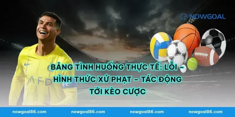 Bảng tình huống thực tế: lỗi – hình thức xử phạt – tác động tới kèo cược